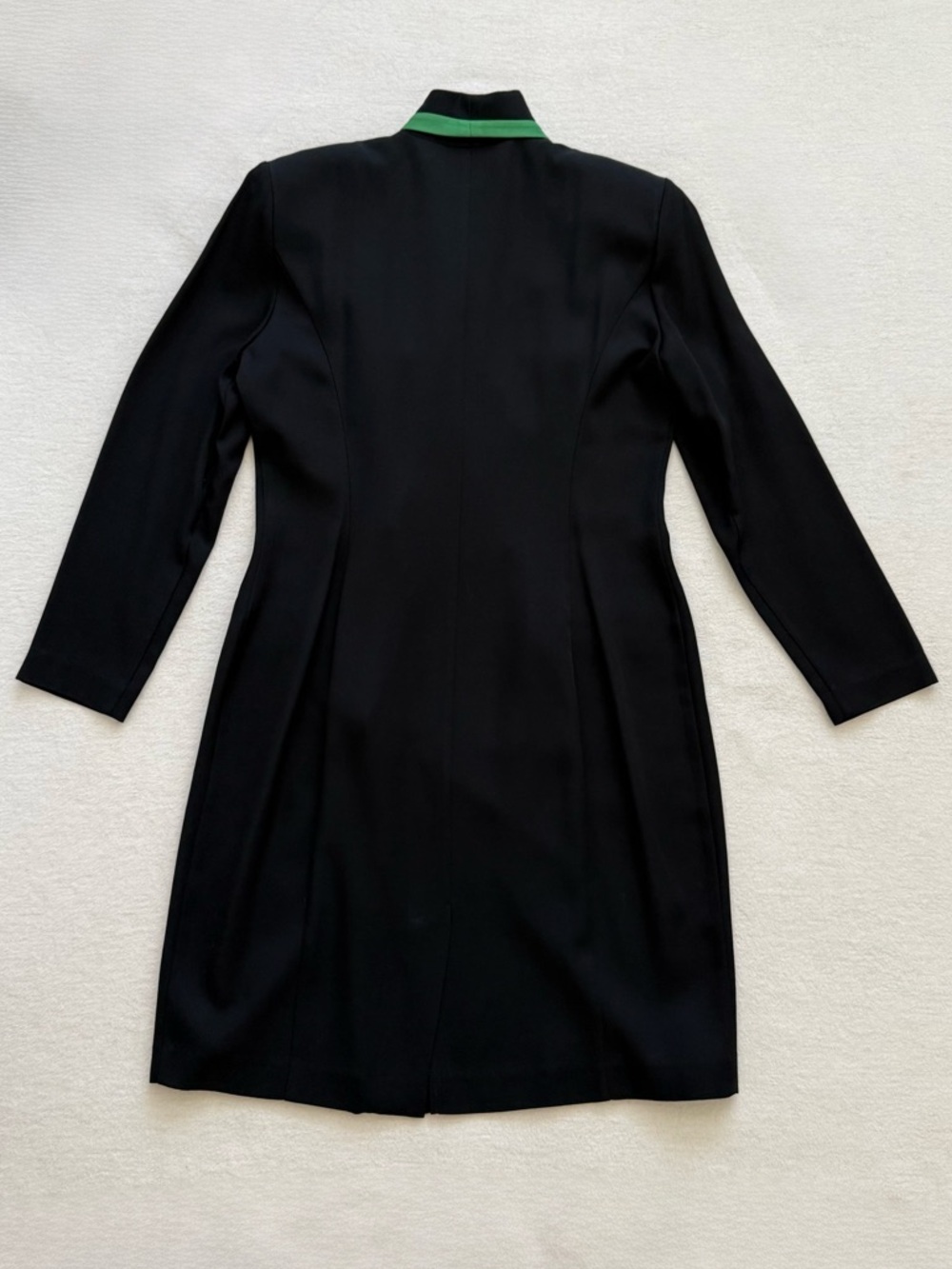 Double Breasted Blazer Dress Green Trim Long Sleeve Size 12 Preppy Academia - Picture 2 of 10